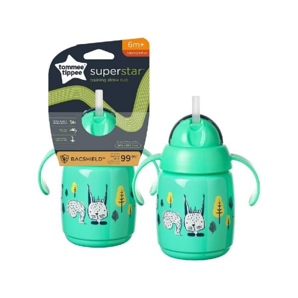 Botella con pajita y boquilla para entrenamiento Superstar Sippee de Tommee Tippee Babies, 300 ml, 6 meses en adelante