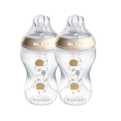 2 Biberones de 11oz con tetina de 3 a 6 meses - TOMMEE TIPPEE